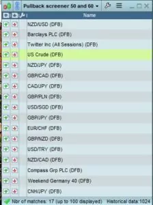 Pullback Screener picture